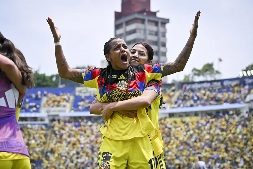 Jugadoras de América en celebración ante Rayadas en la Final del Clausura 2026 de la Liga MX Femenil | IMAGO 7