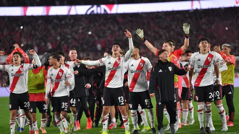 Festejo de River tras prtido ante Rosario Central | x:@RiverPlate