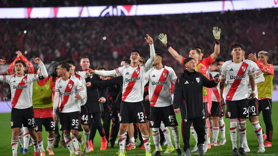 Festejo de River tras prtido ante Rosario Central | x:@RiverPlate