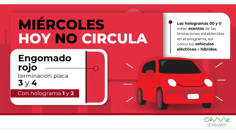 Los vehículos con engomado rojo, placas 3 y 4, y holograma 1 y 2, no circulan / Especial