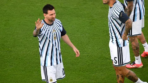 Lionel Messi saliendo a calentar al Estadio Kansas City | AP