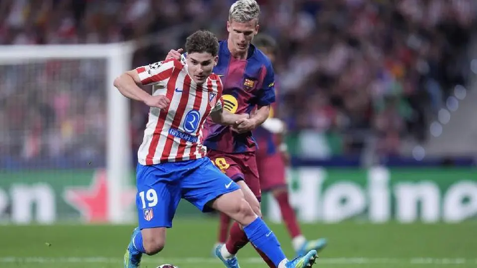 Julián Álvarez con el Atlético de Madrid en Champions League | AP