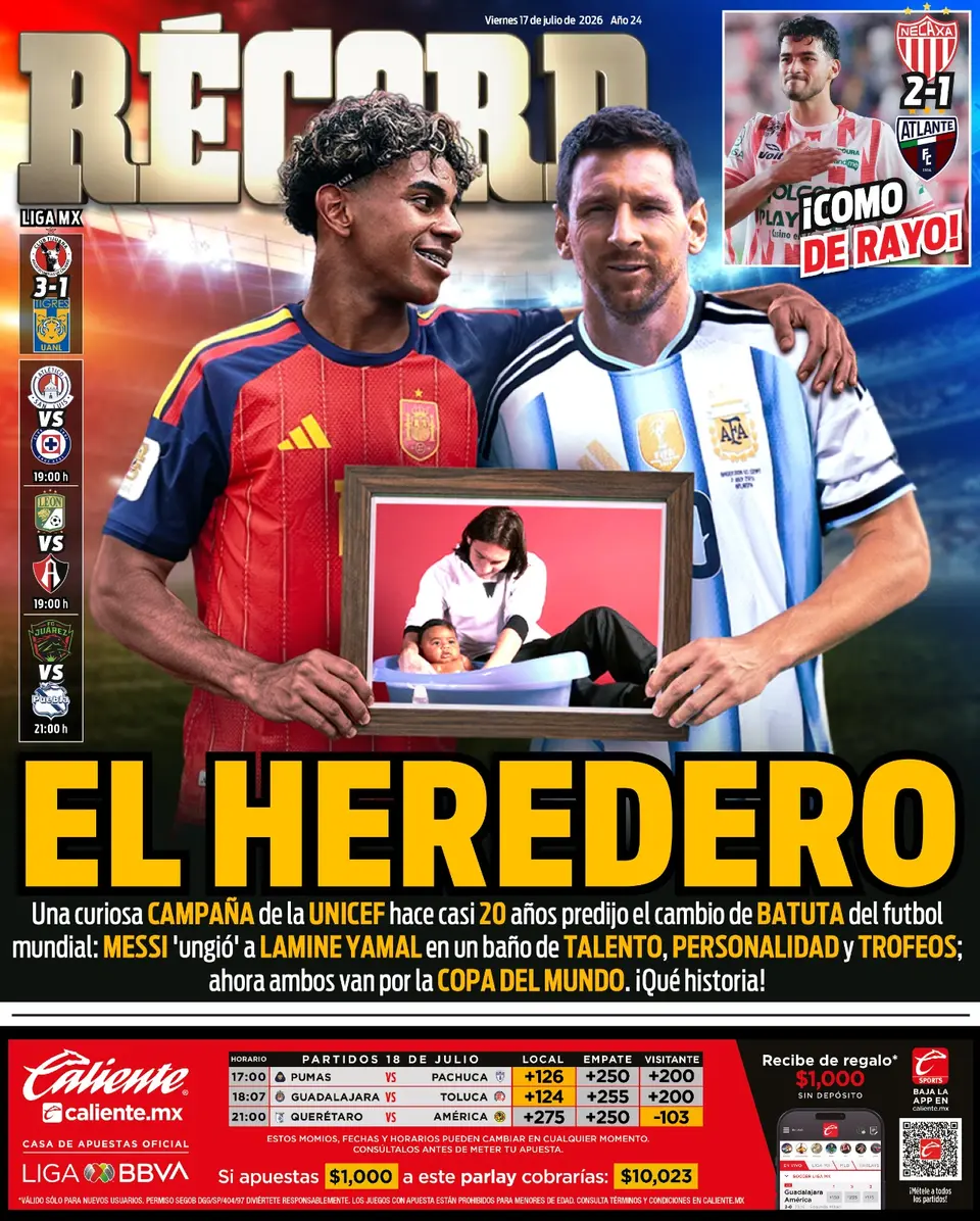 Portada RÉCORD 17 de Julio de 2026
