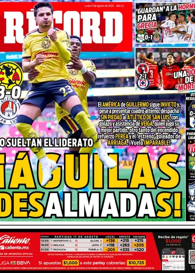 Portada RÉCORD 17 de agosto de 2026