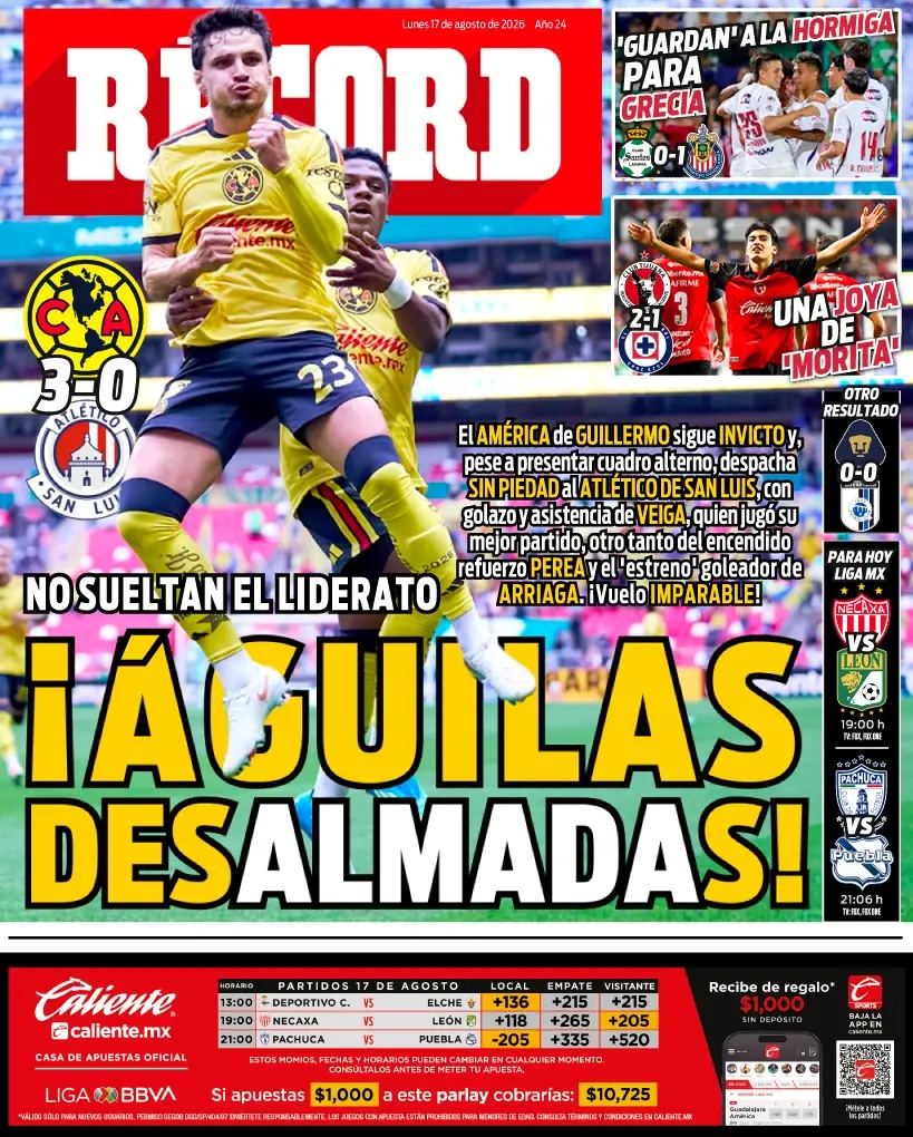 Portada RÉCORD 17 de agosto de 2026