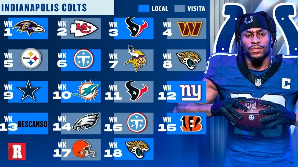 Calendario de los Colts para la Temporada 2026 de la NFL | RÉCORD