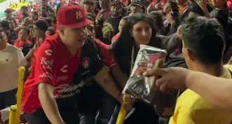 Pelea en la tribuna durante el Atlas vs Tigres | CAPTURA DE PANTALLA