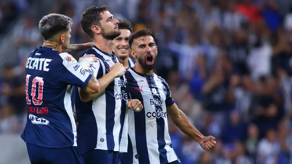 Jugadores de Rayados de Monterrey en celebración en la Liga MX | IMAGO 7