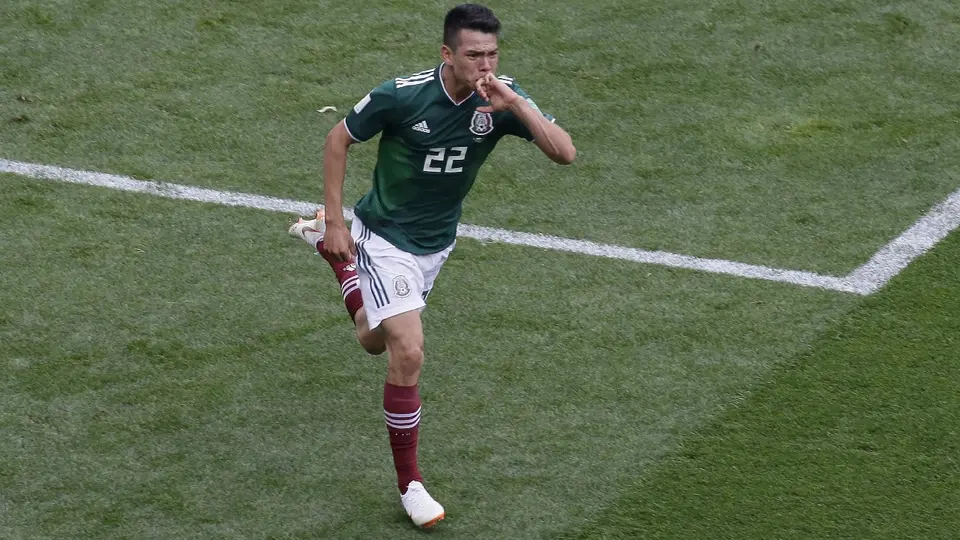 Hirving Lozano celebrando gol ante Alemania en el Mundial de Rusia 2018 | MEXSPORT