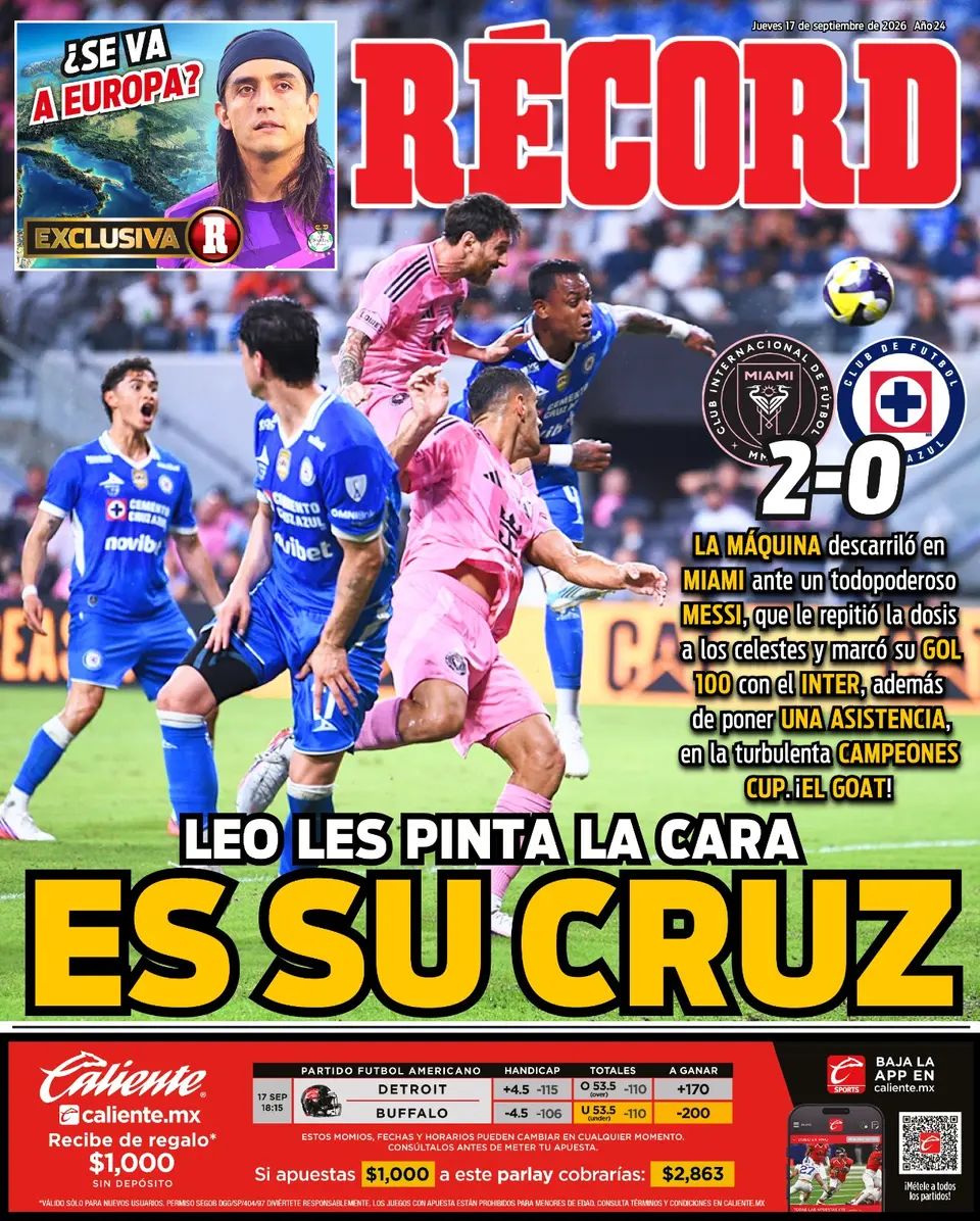 Portada RÉCORD 17 de Septiembre de 2026