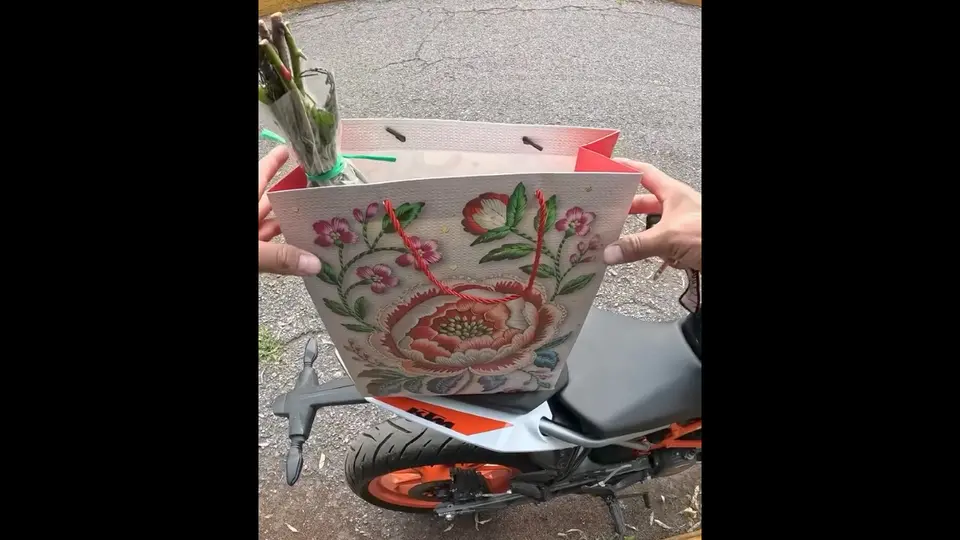 Una bolsa con flores explotó frente al repartidor sin causarle daño pero sí un gran susto / Especial