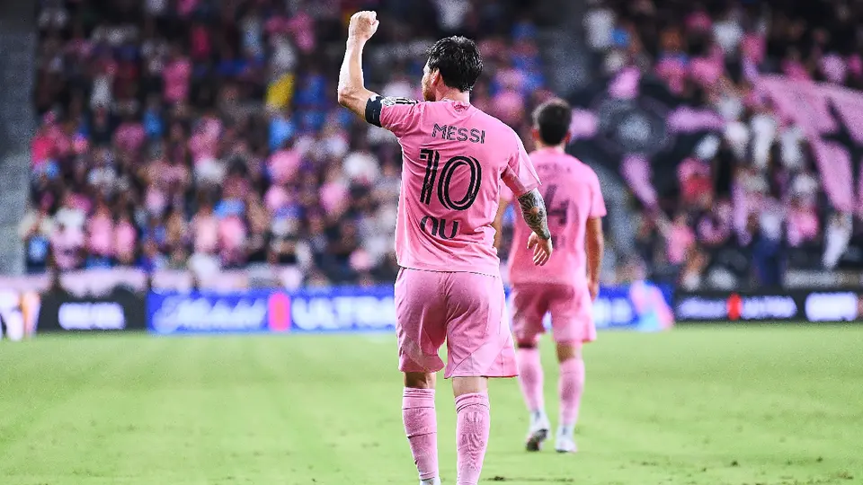 Lionel Messi festejando su gol 100 con Inter Miami, ante Cruz Azul | MEXSPORT