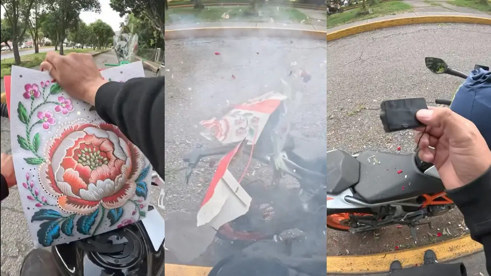 VIDEO: repartidor lleva paquete con explosivo y estalla antes de llegar al destino