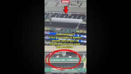 ¡No les gustó! Cruz Azul tapó mensaje: 'El Azteca es casa del América'