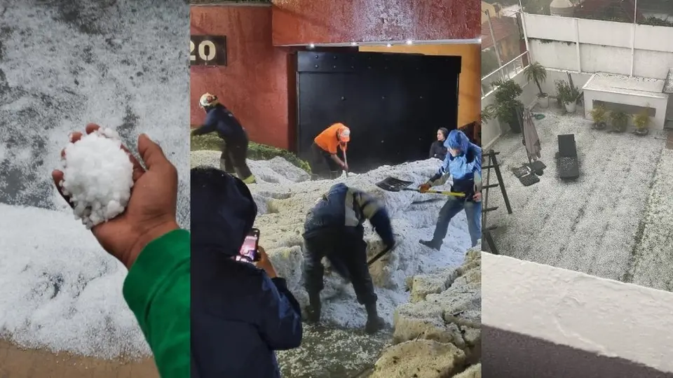 Cae fuerte granizo en Álvaro Obregón; la CDMX registra fuertes lluvias este fin de semana