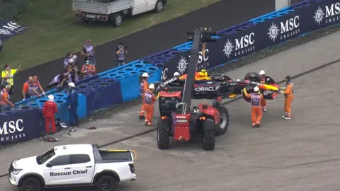 Así quedó el auto de Checo Pérez tras su accidente en el Gran Premio de Hungría