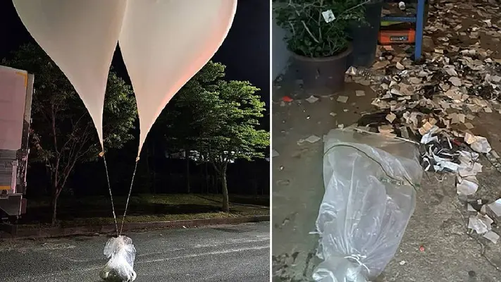 Corea del Norte lanza globos con excrementos y basura a Corea del Sur