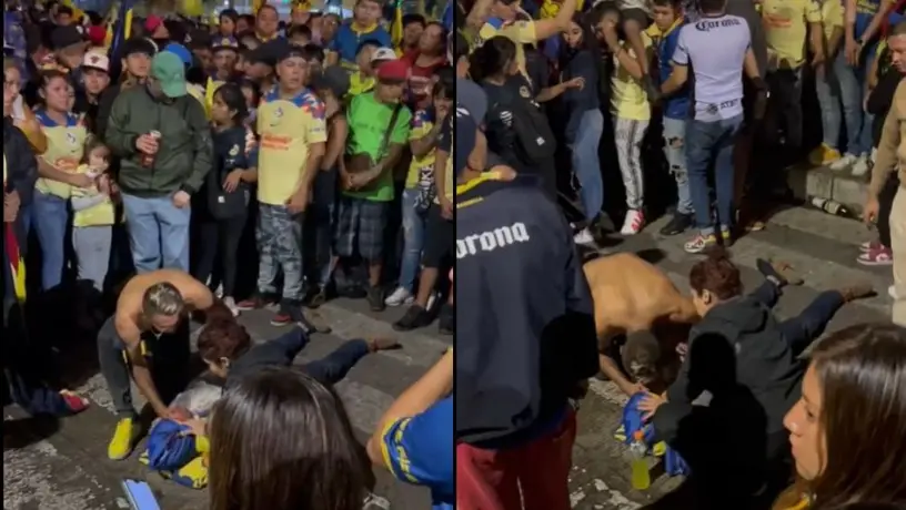 Aficionado cae desde un semáforo en festejos de la 15 en el Ángel de la Independencia