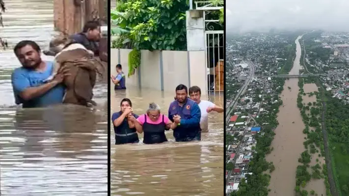 Río Cazones se desborda en Poza Rica, Veracruz; familias tienen que ser desalojadas