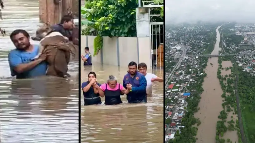 Río Cazones se desborda en Poza Rica, Veracruz; familias tienen que ser desalojadas