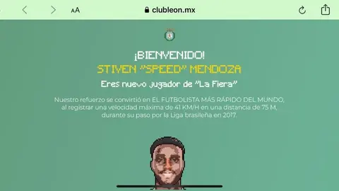 ¡OFICIAL! León presenta en redes sociales a Stiven 'Speed' Mendoza