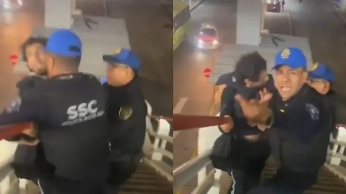 Hombre es golpeado por policías por llevar su perrito en una mochila en metro de la CDMX