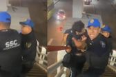 Hombre es golpeado por policías por llevar su perrito en una mochila en metro de la CDMX
