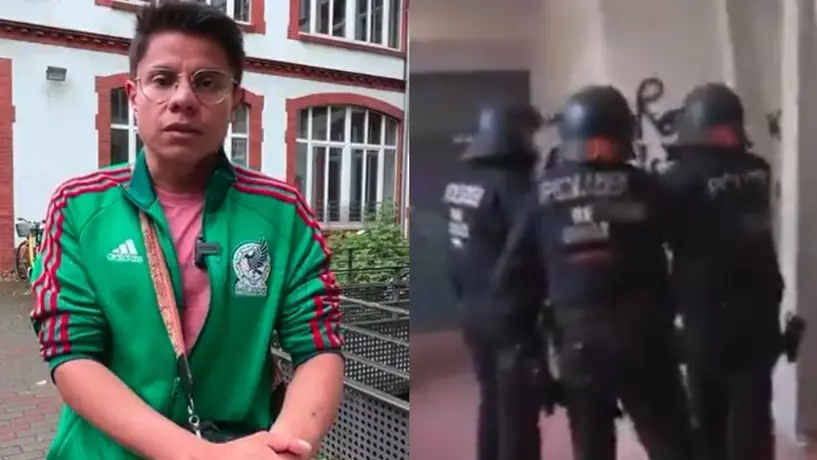 Inician investigación tras caso de policía alemana dando una golpiza a reportero mexicano