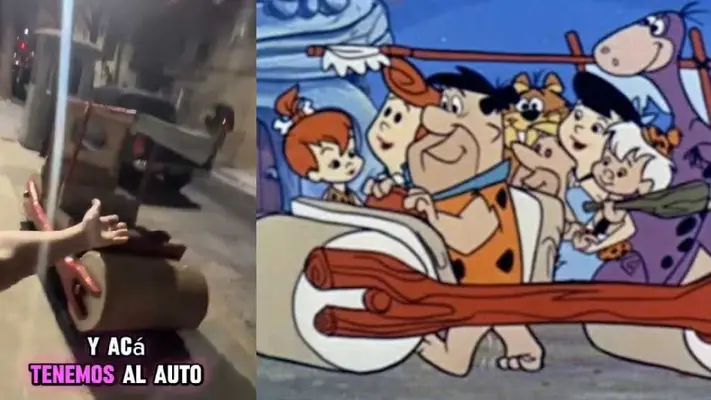Padre cumple promesa a su hija y le construye un auto como el de Los Picapiedra