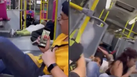 VIDEO: Pasajeros captan balacera en pleno Metrobús