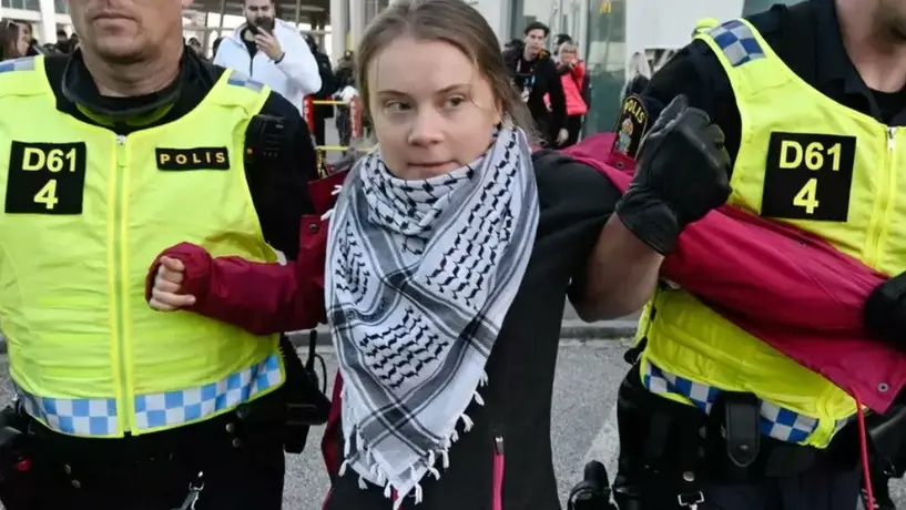 Greta Thunberg es arrestada en protesta por Eurovisión