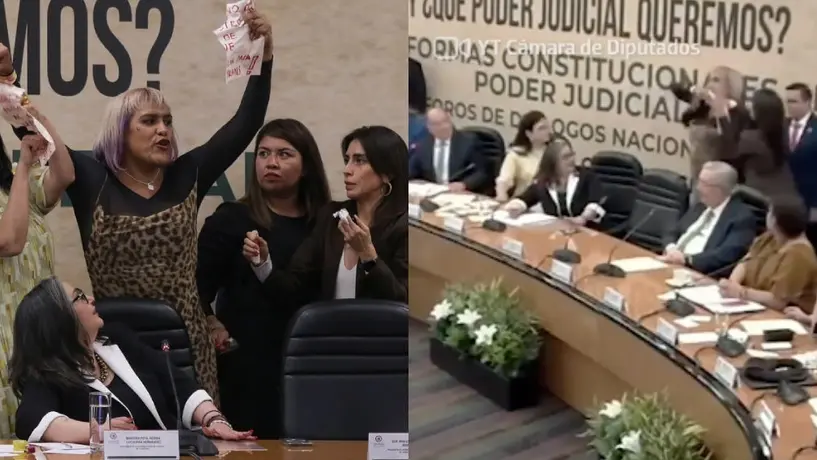 Diputada María Clemente arma protesta en pleno foro sobre la Reforma al Poder Judicial