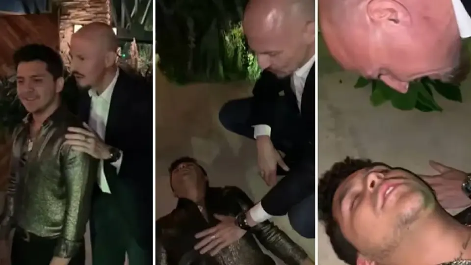 "¡Increíble! Christian Nodal queda hipnotizado por John Milton en una fiesta