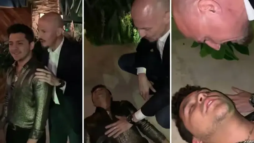 "¡Increíble! Christian Nodal queda hipnotizado por John Milton en una fiesta