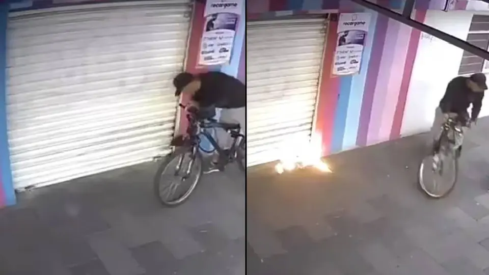 VIDEO:Hombre incendia el negocio de su exnovia porque lo terminó