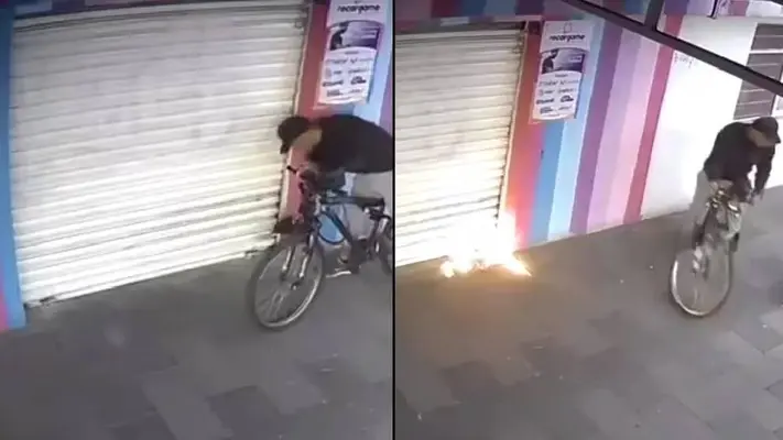 VIDEO:Hombre incendia el negocio de su exnovia porque lo terminó