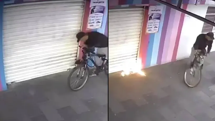 VIDEO:Hombre incendia el negocio de su exnovia porque lo terminó