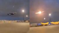 VIDEO: Despega avión con motor en llamas causando una emergencia