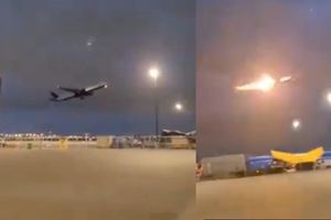 VIDEO: Despega avión con motor en llamas causando una emergencia