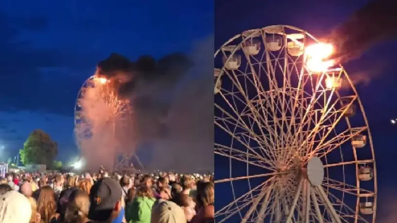 VIDEO: rueda de la fortuna se incendia en Alemania, deja al menos 20 heridos