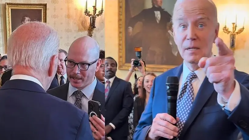 Joe Biden amenaza a Tiktoker con arrojarle su celular tras cuestionarlo sobre apoyo a Israel