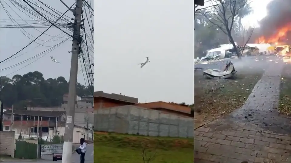 VIDEO: Se desploma avión en zona residencial de Brasil; 62 personas iban abordo
