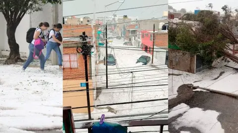 ¡Completamente inundado y con granizo! Así luce Puebla tras fuertes lluvias y caída de granizo
