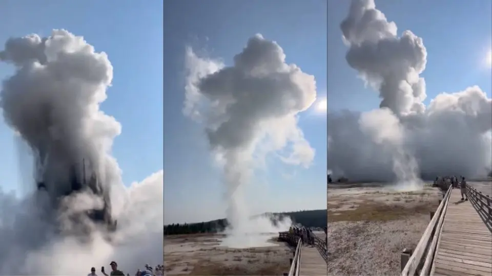 VIDEO: Se registra erupción en el Parque Nacional de Yellowstone