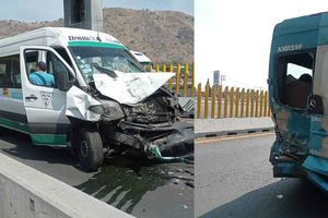Nuevo accidente en la carretera México-Puebla entre camionetas de transporte público deja 20 lesionados