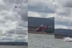 VIDEO: Helicóptero se desploma y estrella contra la Presa Chihuahua