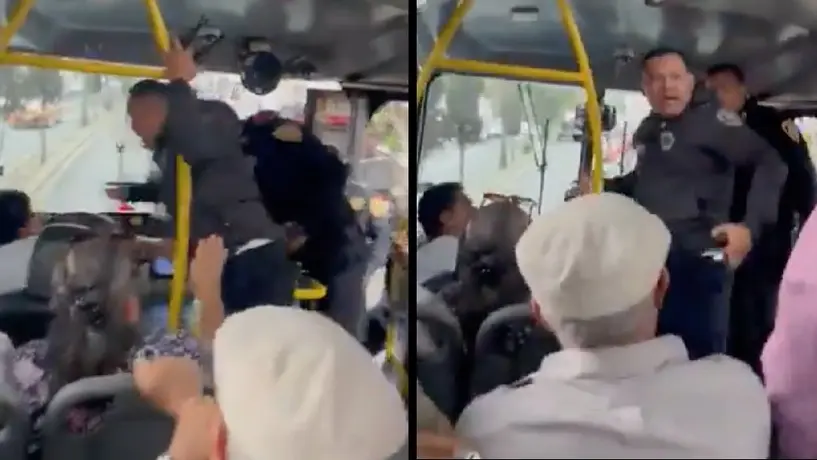 VIDEO: Polis golpean a chofer de microbús; ya son investigados por 'manchados'