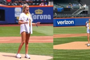La chica “Hawk Tuah” recibe críticas por su primer lanzamiento en juego de los Mets y ella responde
