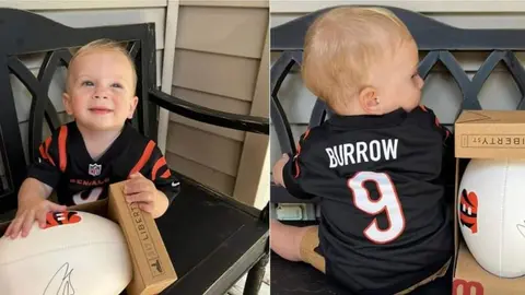 Joe Burrow le envió un regalo a un niño cuyo nombre es Burrow