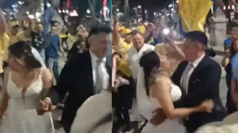 ¿Y la luna de miel? Matrimonio se va al Ángel de la Independencia a celebrar el bicampeonato